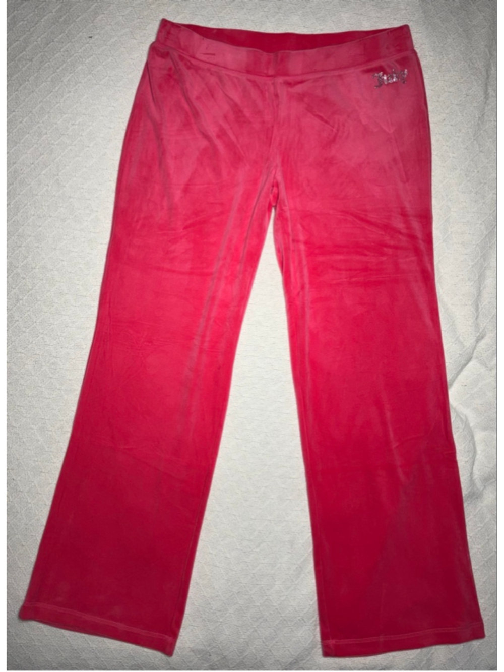 NWT Bling Juicy Couture Pink Party Velour Tracksuit w/Rhinestone Glam Y2K Size L - Picture 3 of 10